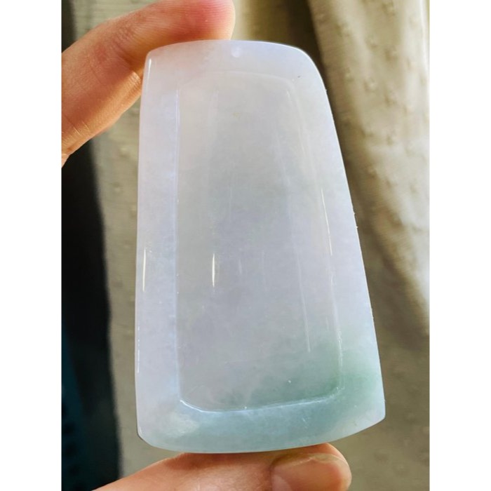 天然A貨緬甸玉 冰潤半山水精工雕正一真人張天師翡翠玉牌 粉嫩透粉帶藍綠 精開法像 方正厚實牌形-細節圖6