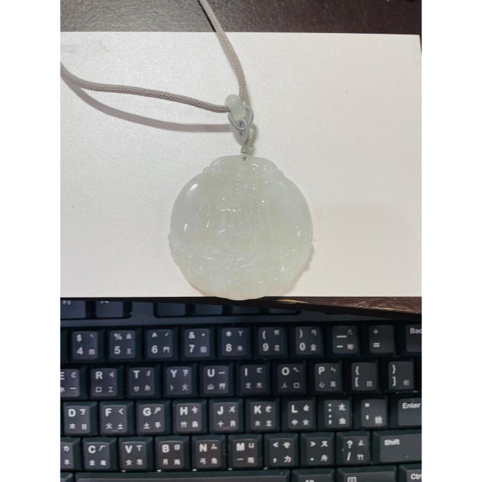 天然A貨緬甸玉 白冰坐蓮大日如來翡翠佛牌 起冰晶透 一刀切透手影 手結智拳印法像清晰莊嚴-細節圖10