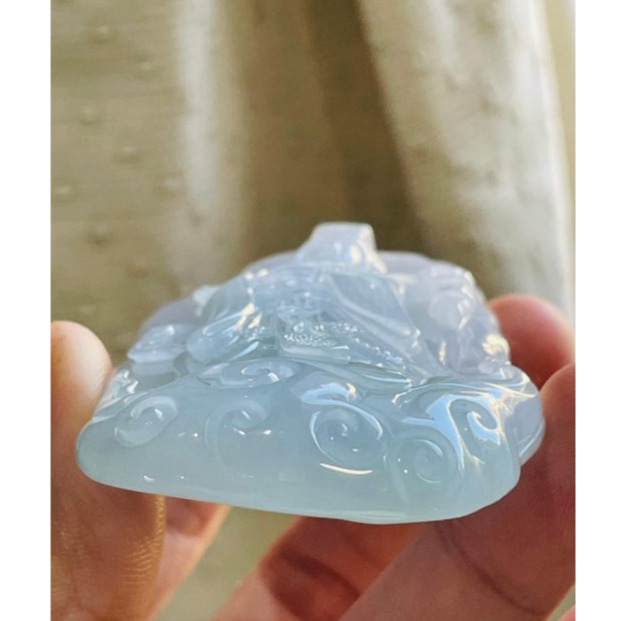 天然A貨緬甸玉 冰亮春彩雙面精工獨家版天上聖母/提燈媽祖翡翠佛牌 厚庄膠底妝 勻稱粉紫藍綠滿色 千順護航祖廟加持 精工小-細節圖5