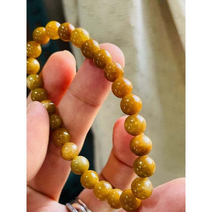 天然A貨緬甸玉 老坑橘紅7mm圓珠翡翠珠串/手鍊 內圍16cm 老熟油亮 紅中帶綠 成色飽和-細節圖2