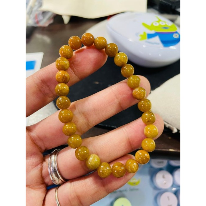 天然A貨緬甸玉 老坑橘紅7mm圓珠翡翠珠串/手鍊 內圍16cm 老熟油亮 紅中帶綠 成色飽和-細節圖9