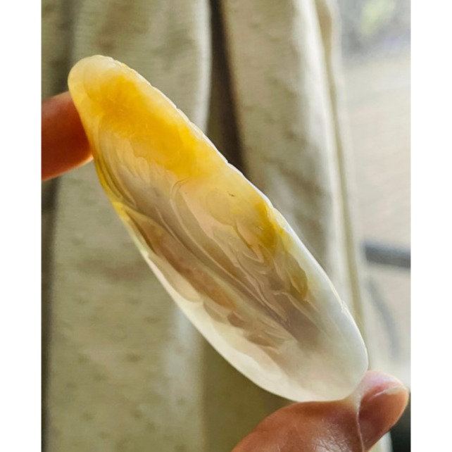 天然A貨緬甸玉 老坑油黃雙彩俏色巧雕佛魔一念之間翡翠佛墜 冰潤檸檬黃 膠潤淡綠肉 色分明 雕工剛柔並濟-細節圖5