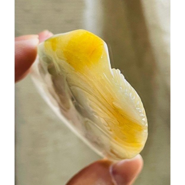 天然A貨緬甸玉 老坑油黃雙彩俏色巧雕佛魔一念之間翡翠佛墜 冰潤檸檬黃 膠潤淡綠肉 色分明 雕工剛柔並濟-細節圖7