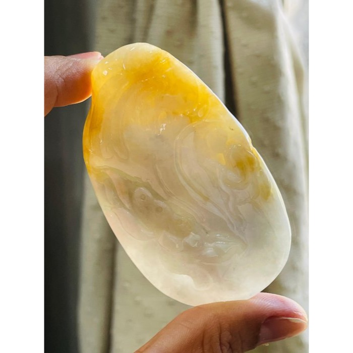 天然A貨緬甸玉 老坑油黃雙彩俏色巧雕佛魔一念之間翡翠佛墜 冰潤檸檬黃 膠潤淡綠肉 色分明 雕工剛柔並濟-細節圖8