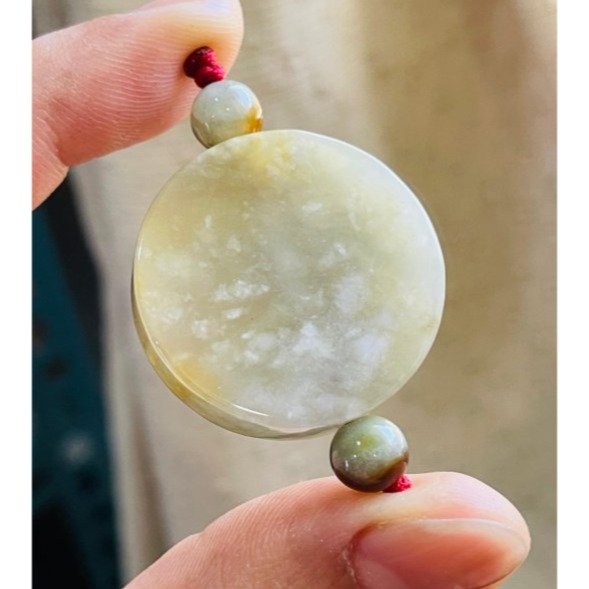 天然A貨緬甸玉 冰膠檸檬黃雙彩意境浮雲無事牌翡翠玉墜 冰透膠潤底妝 厚且全透光透手 附台証-細節圖3