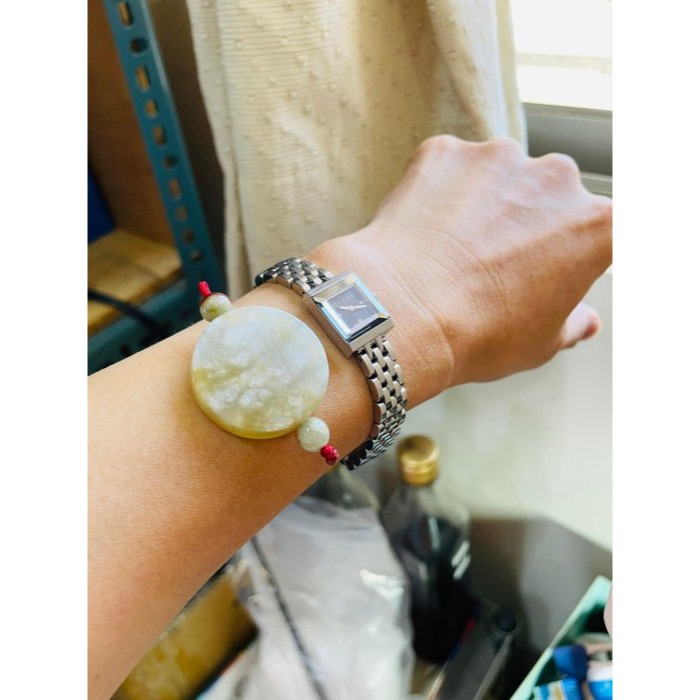 天然A貨緬甸玉 冰膠檸檬黃雙彩意境浮雲無事牌翡翠玉墜 冰透膠潤底妝 厚且全透光透手 附台証-細節圖8