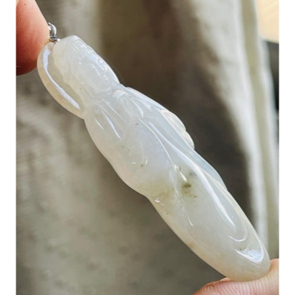 結緣圈粉價~天然A貨緬甸玉 冰膠雪梨黃合掌觀音翡翠佛牌 冰芙蓉底庄好水頭 底妝帶沁點 完美無紋-細節圖4