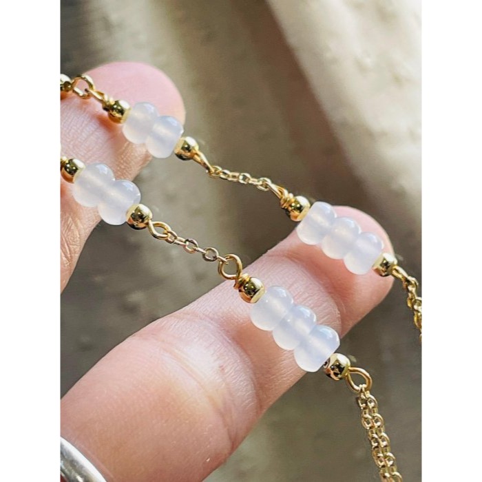 天然A貨緬甸玉 冰玻純色算盤珠流蘇翡翠耳鉤/耳環 晶瑩透繩玻璃種白冰 古典美人款-細節圖4