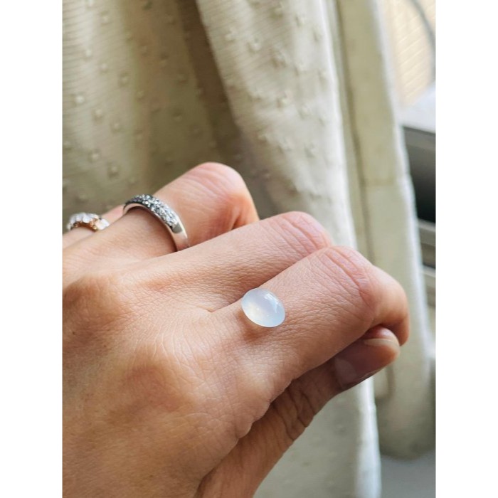 天然A貨緬甸玉 放光 冰玻純色剛光蛋面翡翠裸石 冰起光感 高端鑲嵌件 完美無瑕蛋面-細節圖2