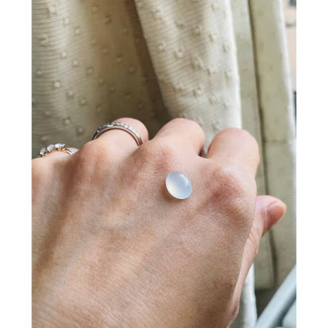 天然A貨緬甸玉 放光 冰玻純色剛光蛋面翡翠裸石 冰起光感 高端鑲嵌件 完美無瑕蛋面-細節圖3