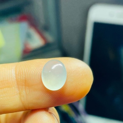 天然A貨緬甸玉 放光 冰玻純色剛光蛋面翡翠裸石 冰起光感 高端鑲嵌件 完美無瑕蛋面-細節圖7