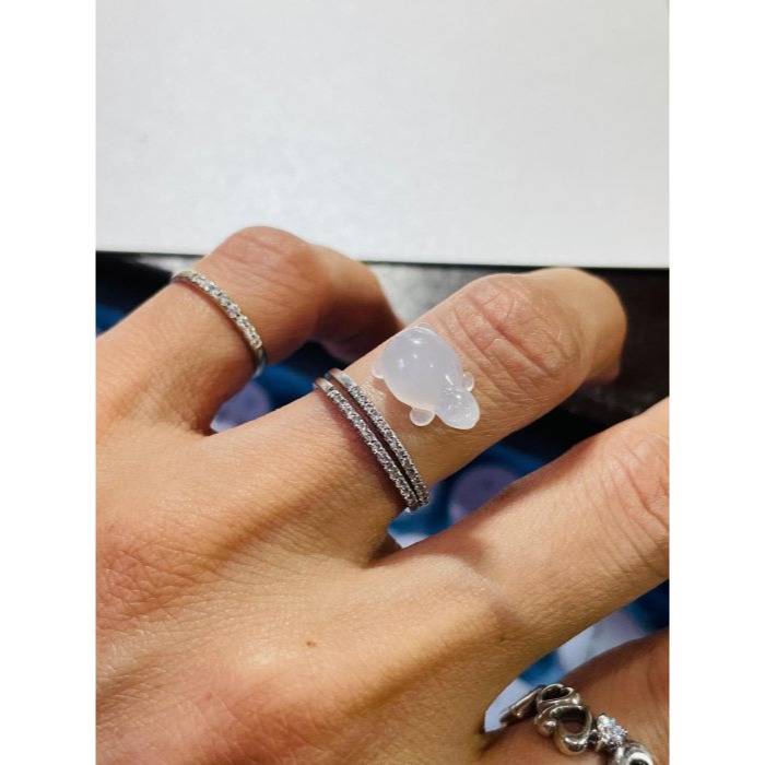 天然A貨緬甸玉 冰膠瑪瑙底白冰手工雕平安龜翡翠裸石 冰膠起光感剛剛龜 晶透爆光好水頭-細節圖11