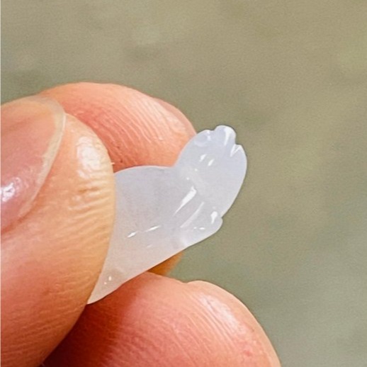 天然A貨緬甸玉 白冰瑪瑙底手工雕平安龜翡翠裸石 冰膠起光感小烏龜 晶透爆光好水頭-細節圖3