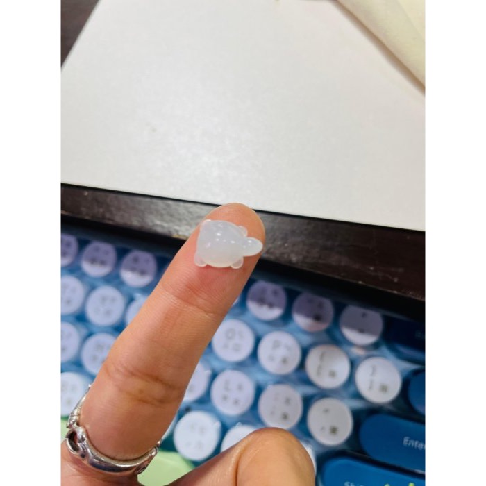 天然A貨緬甸玉 白冰瑪瑙底手工雕平安龜翡翠裸石 冰膠起光感小烏龜 晶透爆光好水頭-細節圖10
