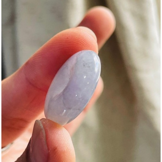 天然A貨緬甸玉 冰膠老坑烏雞紫平安扣翡翠玉墜 膠潤色濃色滿不露白 有厚度圓澎胖扣-細節圖5