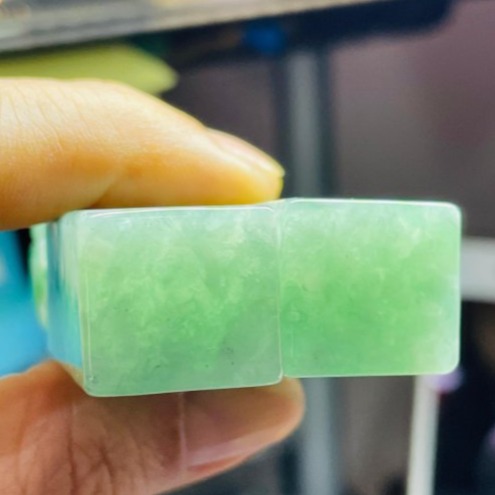 天然A貨緬甸玉 老坑翠綠手工雕踩球貔貅翡翠印章/方印/對印(一對) 起冰滿綠底色 俏辣色冰正綠 招財進寶有求必應-細節圖9