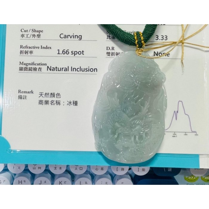 天然A貨緬甸玉 冰種藍綠雙面精工九龍寶珠觀音翡翠佛牌 晶透起光淡藍青底色 法像精開磨砂 附台證-細節圖11