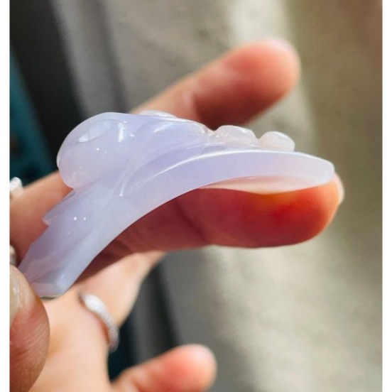 天然A貨緬甸玉 老坑冰藕紫三彩手工雕事事如意翡翠手牌/手鍊 Q潤膠感瑪瑙底裝 乾淨粉橘 過底粉紫 翠綠添彩 色滿不失色-細節圖3