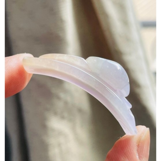 天然A貨緬甸玉 老坑冰藕紫三彩手工雕事事如意翡翠手牌/手鍊 Q潤膠感瑪瑙底裝 乾淨粉橘 過底粉紫 翠綠添彩 色滿不失色-細節圖4