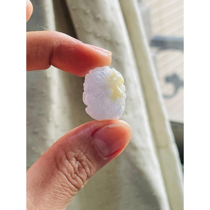 天然A貨緬甸玉 冰種白冰俏金360度環繞滿雕鴻運當頭一條龍翡翠大龍珠/頂珠 純冰晶瑩剔透 一抹冰黃畫龍點睛 霸氣16咪冰-細節圖8