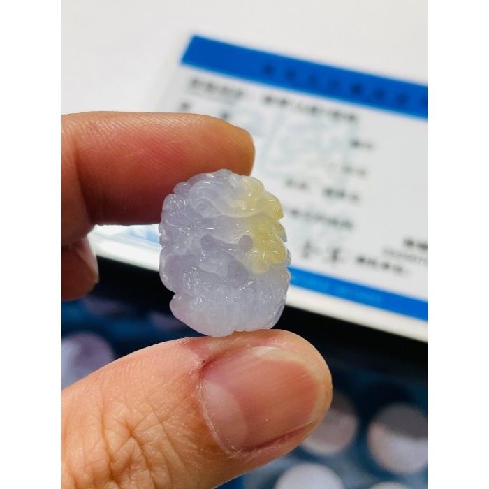 天然A貨緬甸玉 冰種白冰俏金360度環繞滿雕鴻運當頭一條龍翡翠大龍珠/頂珠 純冰晶瑩剔透 一抹冰黃畫龍點睛 霸氣16咪冰-細節圖9