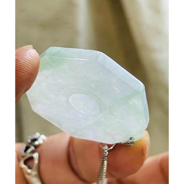 天然A貨緬甸玉 冰潤小飄花太極八卦翡翠玉墜 晶透起冰 飄綠絲小綠花 透手好水頭 配戴無壓力大小-細節圖5