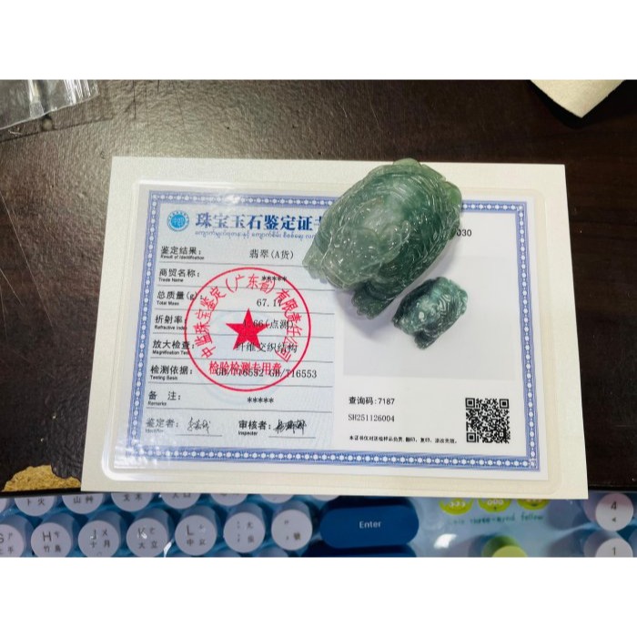 天然A貨緬甸玉 冰種湖綠手雕精工滿載而歸龍龜翡翠玉墜/擺件 冰透光感QQ果凍膠底 老坑帶綠冰料-細節圖11