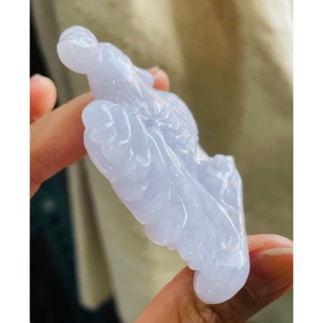 天然A貨緬甸玉 水潤櫻花紫全立體雕雄雞昂首/大吉大利翡翠擺件 過底滿色粉紫 細肉色滿 能見色-細節圖6