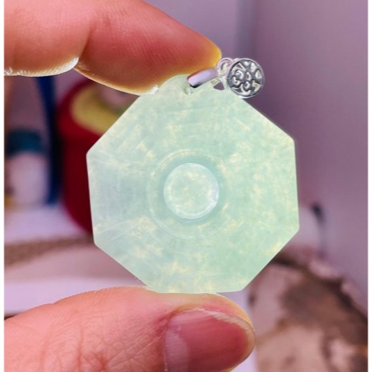 天然A貨緬甸玉 冰晴綠太極小八卦翡翠玉墜 起冰晶透滿綠好水頭 大小配戴無壓力-細節圖9