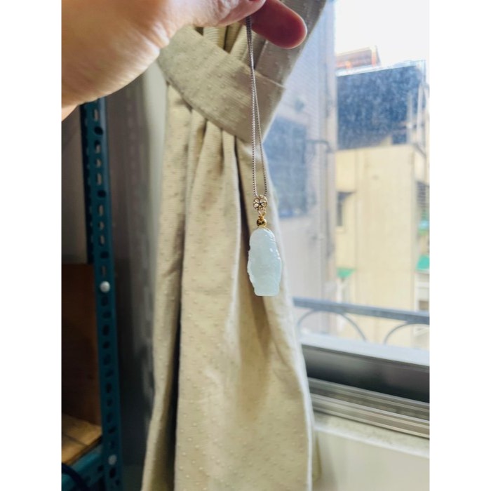 天然A貨緬甸玉 白冰全立體Q版小關公翡翠玉墜 起冰色純白乾淨 法相立體俏皮可愛-細節圖8