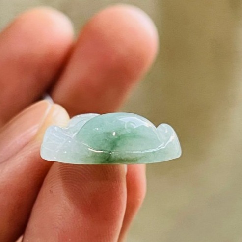 圈粉價~天然A貨緬甸玉 冰潤飄花佛公/彌勒佛翡翠小佛墜 乾淨膠潤底裝帶藍綠 小巧易配戴-細節圖5