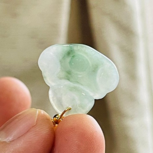 圈粉價~天然A貨緬甸玉 冰潤飄花佛公/彌勒佛翡翠小佛墜 乾淨膠潤底裝帶藍綠 小巧易配戴-細節圖7