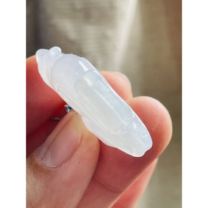 天然A貨緬甸玉 冰瑪瑙底煙紫全立體雕大吉大利/天賜良機翡翠玉墜 冰膠潤果凍底裝 飽滿胖嘟嘟公雞俏皮可愛-細節圖6