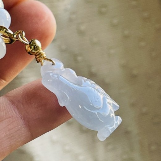 天然A貨緬甸玉 冰膠藍紫天賜良機/公雞翡翠隨意扣玉墜 冰帶膠底裝 過底滿紫 乾淨聚色色不失-細節圖2