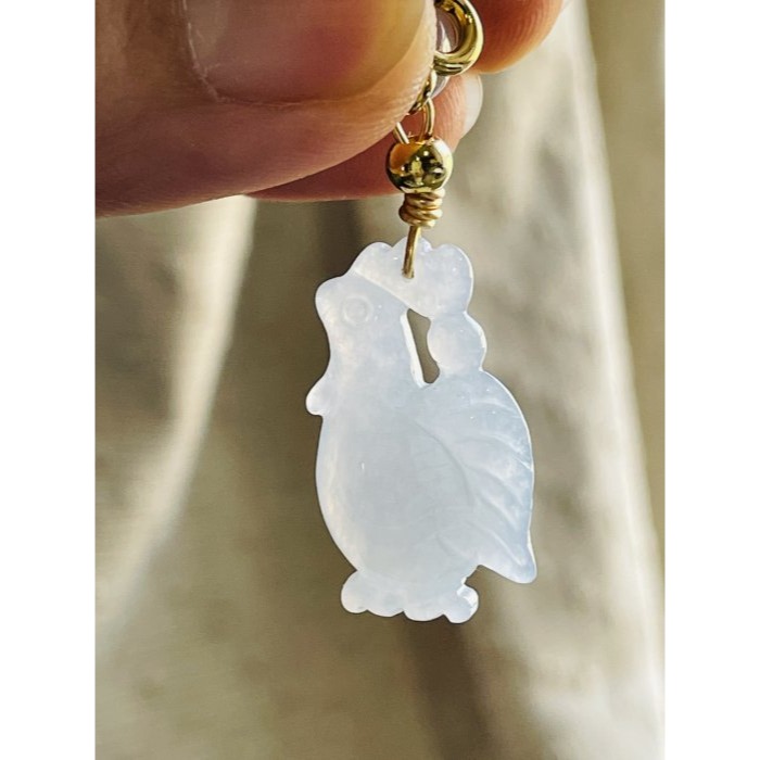 天然A貨緬甸玉 冰膠藍紫天賜良機/公雞翡翠隨意扣玉墜 冰帶膠底裝 過底滿紫 乾淨聚色色不失-細節圖6