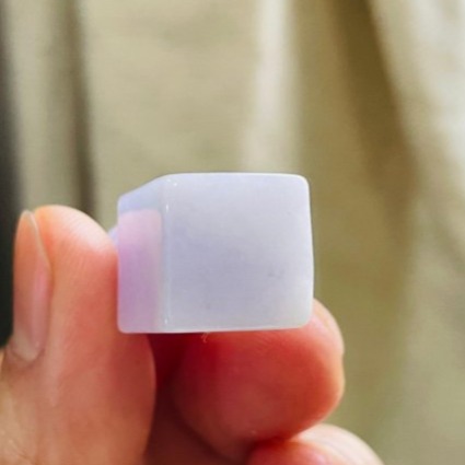 天然A貨緬甸玉 細潤櫻花紫滿載而歸龍龜翡翠小印章/小私章/正方印 細肉過底粉紫 1.2公分印體-細節圖8