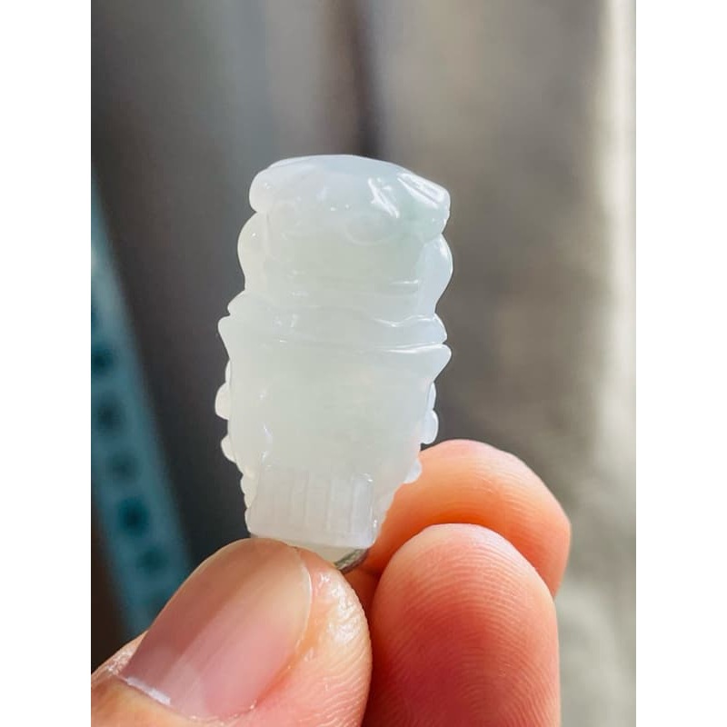 天然A貨緬甸玉 冰潤淡底色全立體Q版如意媽祖/天上聖母翡翠玉墜 起冰淡綠底色近白 法相圓嘟可愛 大小配戴無壓力-細節圖7