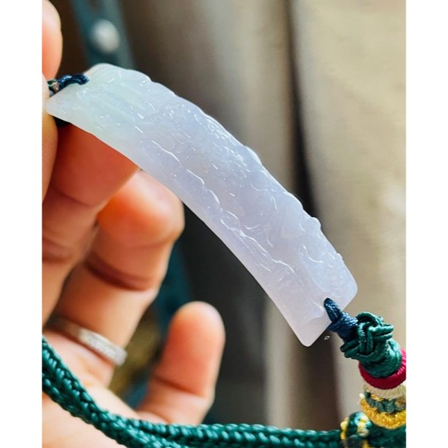 天然A貨緬甸玉 冰潤粉春彩手工雕春風陽柳翡翠手牌/手鍊 手圍無限制 粉嫩紫綠 淡雅秀氣-細節圖2