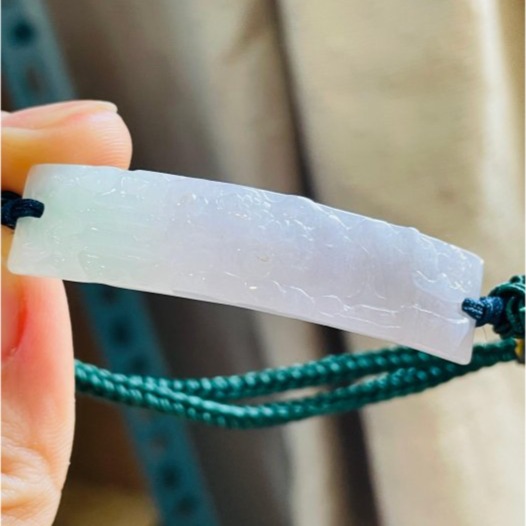 天然A貨緬甸玉 冰潤粉春彩手工雕春風陽柳翡翠手牌/手鍊 手圍無限制 粉嫩紫綠 淡雅秀氣-細節圖3