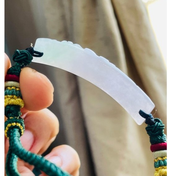 天然A貨緬甸玉 冰潤粉春彩手工雕春風陽柳翡翠手牌/手鍊 手圍無限制 粉嫩紫綠 淡雅秀氣-細節圖6