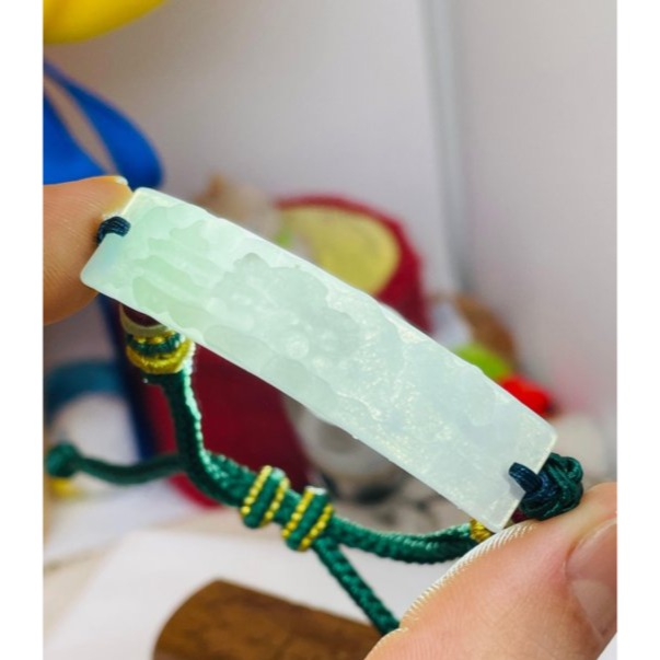 天然A貨緬甸玉 冰潤粉春彩手工雕春風陽柳翡翠手牌/手鍊 手圍無限制 粉嫩紫綠 淡雅秀氣-細節圖9