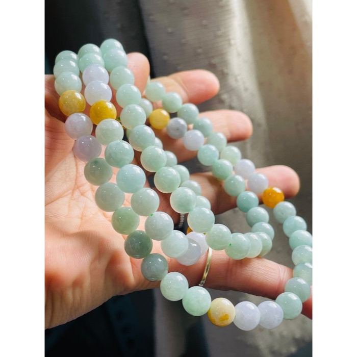 天然A貨緬甸玉 冰潤淡綠底色圓珠8.0mm翡翠珠鍊 長度75cm 完美度95% 搭配掛件 質量加乘-細節圖3