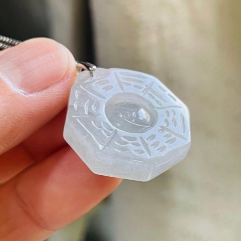 天然A貨緬甸玉 高冰黑冰太極小八卦翡翠玉墜 起光感烏雞全化透手正冰料 配戴輕巧無壓力-細節圖5