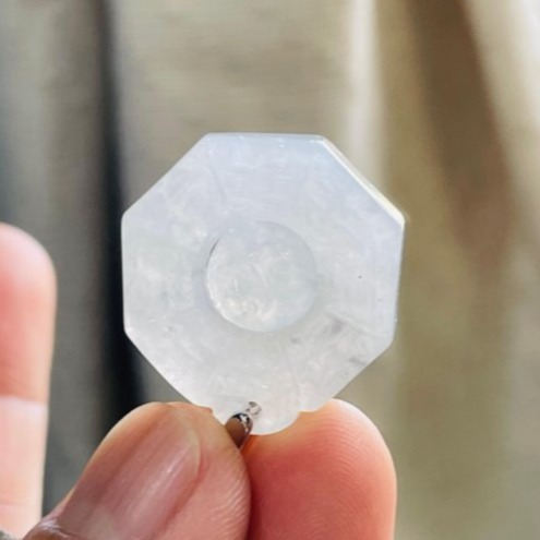 天然A貨緬甸玉 高冰黑冰太極小八卦翡翠玉墜 起光感烏雞全化透手正冰料 配戴輕巧無壓力-細節圖7