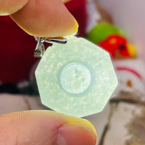 天然A貨緬甸玉 高冰黑冰太極小八卦翡翠玉墜 起光感烏雞全化透手正冰料 配戴輕巧無壓力-細節圖9