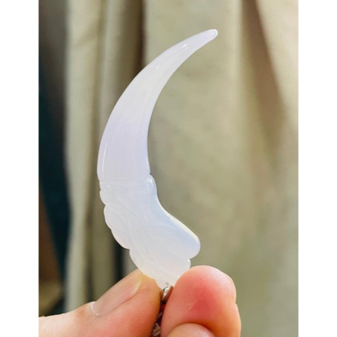 天然A貨緬甸玉 冰潤粉紫雙面雕龍牙翡翠玉墜 晶透冰起膠底妝好水頭 粉嫩紫能見色-細節圖6