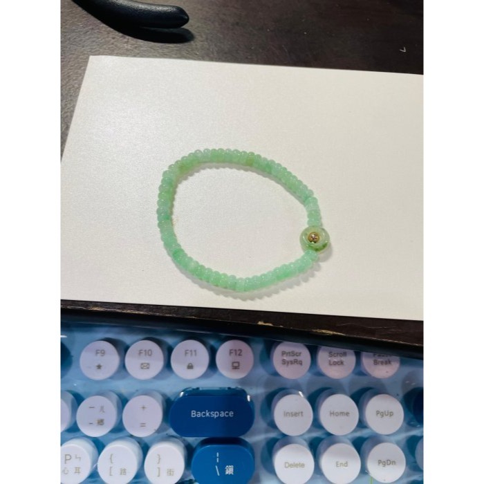 天然A貨緬甸玉 冰果綠4.8mm算盤珠翡翠手串/手鍊15cm手圍 起冰滿綠底色 頂珠冰飄花甜甜圈 完美度99%-細節圖11