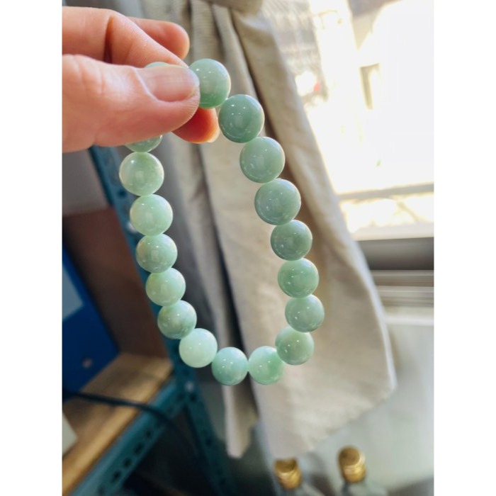 天然A貨緬甸玉 芙蓉種 細潤藍綠12.5mm圓珠翡翠手串/手鍊 19cm手圍 顆顆潤澤帶色 完美度99%-細節圖3