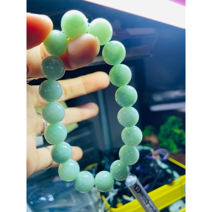 天然A貨緬甸玉 芙蓉種 細潤藍綠12.5mm圓珠翡翠手串/手鍊 19cm手圍 顆顆潤澤帶色 完美度99%-細節圖9