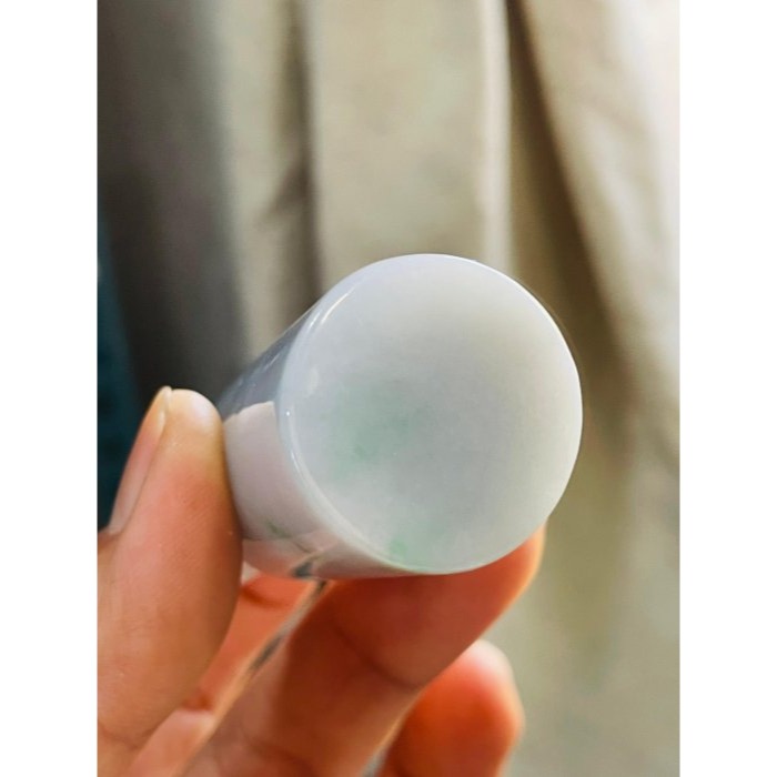 天然A貨緬甸玉 芙蓉種 細潤白底青滿載而歸招財龍龜翡翠印章/大圓印/私章 2.4cm大印體 辣色陽綠添翠 大器尊貴-細節圖8